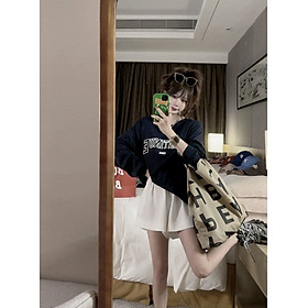 Sét áo thun dài tay dáng thụng và quần sooc lưng chun cá tính
