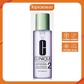 Nước hoa hồng dành cho da hỗn hợp khô Clarifying Lotion Twice a Day Exfoliator 2 Clinique