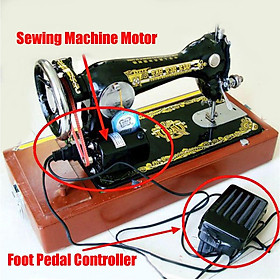 100W 220V 7000RPM Home Household Sewing Machine Motor 0.5 Amps Foot Pedal Controller Set