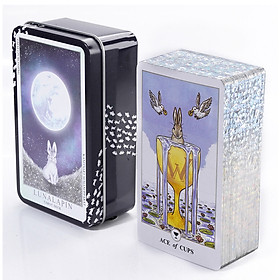 [Mạ Cạnh] Bộ Bài Tarot Lunalapin Hộp Thiếc Mạ Cạnh 78 Lá Đá Thanh Tẩy