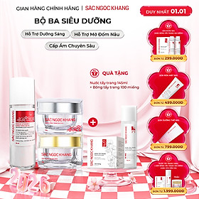 COMBO dưỡng da chuyên sâu kem dưỡng ban đêm 30g + kem dưỡng ban ngày 5 in 1 30g + Serum dưỡng trắng 30ml cho tác dụng nhanh mạnh, toàn diện