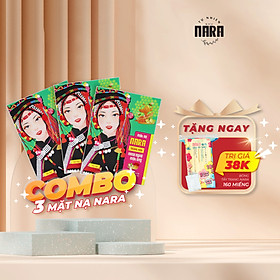 COMBO 3 miếng mặt nạ NARA TRẮNG MỊN TẶNG 1 bông tẩy trang 160 miếng