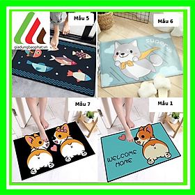 Mua Thảm nhung nỉ lót sàn chùi chân thấm nước chống trơn trượt in hình đẹp dễ thương trang trí nhà cửa - thảm nhà bếp