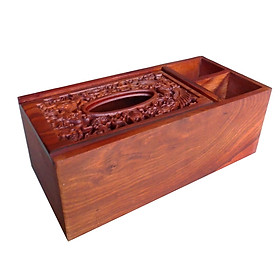Mua Hộp đựng khăn giấy ăn kèm hai ngăn tiện ích gỗ hương quý hiếm (3N01)