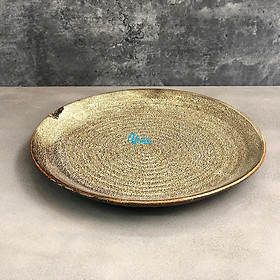 Mua Đĩa Tròn Sâu Lòng Men Gấm Vàng D30 - Dòng Men Hỏa Biến - Gốm sứ cao cấp Bát Tràng