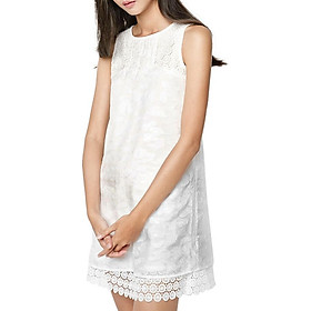 Đầm Voan Kính Phối Ren Hanali - Trắng (Size