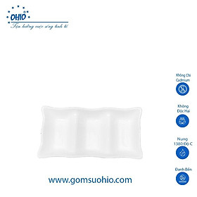Đĩa 3 Ngăn Sứ Trắng OHIO