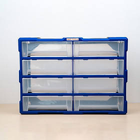 Tủ đựng linh kiện ốc vít, phụ kiện điện thoại, đồ chơi le go, đồ DIY, thùng đựng linh kiện sữa chữa, nhựa nguyên sinh 8 hộp to A008