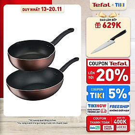 Mua Bộ 2 chảo chống dính đáy từ Tefal Day by Day dùng cho mọi loại bếp (26cm  28cm) - Hàng chính hãng
