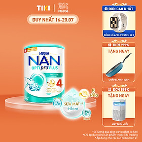 Sữa bột Nestlé NAN OPTIPRO PLUS 4 800g/lon với 5HMO Giúp tiêu hóa tốt + Tăng cường đề kháng  - Bé 2-6 tuổi
