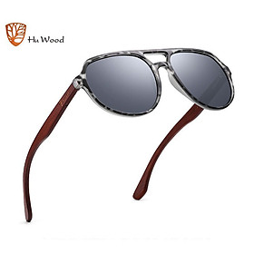Kính mát dành cho cả Nam và Nữ Hu Wood GR8049 - Gọng Gỗ Cao Cấp - Chống Tia UV400- Hàng Chính Hãng