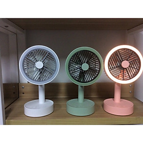 Mua Quạt Mini tích điện có đèn Led để bàn siêu sịn ( Giao màu ngẫu nhiên )