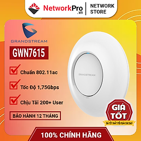 Mua Bộ Phát WiFi Grandstream GWN7615 (Hàng Chính Hãng) - Hỗ Trợ 200+ User  Chuẩn AC MU-MIMO 1 75Gbps (Không Kèm Nguồn)