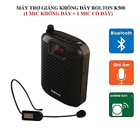 Máy trợ giảng không dây CV Rolton K500 Có Bluetooth, thời gian sử dụng lên đến 12 giờ, chơi nhạc qua Thẻ nhớ TF (Không quá 32 GB), ghi âm bằng 1 nút bấm - Hàng chính hãng