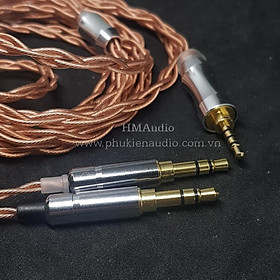 Dây tai nghe đồng OFC 1.2mm tết 4 - Connector Dual 3.5mm - Phù hợp với tai nghe Ananda Arya Susvara Sundara