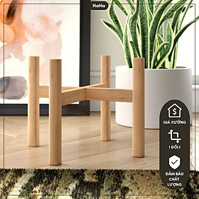 Kệ gỗ chân tròn để cây cảnh trang trí trong nhà nhiều kích thước sơn phủ chống thấm ẩm mốc CCG03