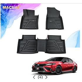 Thảm lót sàn xe ô tô TOYOTA NEW CAMRY 2019+ Nhãn hiệu Macsim chất liệu nhựa TPE đúc khuôn cao cấp - màu đen