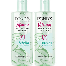 Combo 2 Nước Tẩy Trang Vitamin & Nha Đam Khóa Ẩm Sáng Mịn Pond's Micellar Water 100ml