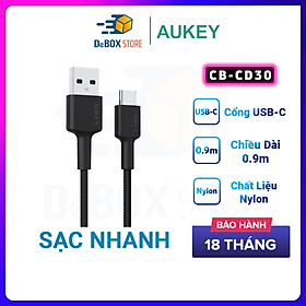 Mua Cáp Sạc Siêu Nhanh AUKEY USB-A to USB-C CB-CD30 Dài 0 9m  Bọc Dù Cao Cấp - Hàng Chính Hãng