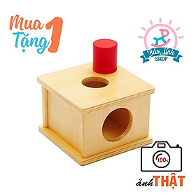 Đồ chơi cho bé 12 tháng tuổi - Hộp thả khối trụ tròn - Giáo cụ Montessori 0