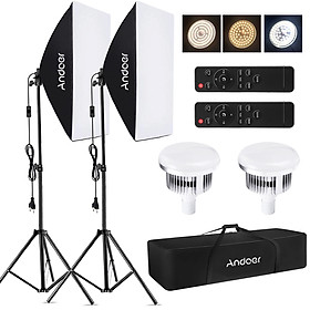 Andoer Studio Photography Light kit Softbox Lighting Set with 85W 2800K-5700K Bi-color Temperature LED Light * 2 +