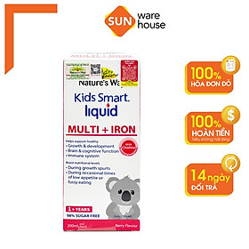 Siro Uống Nature's Way Kids Smart Liquid Multi + Iron Hỗ Trợ Nâng Cao Sức Đề Kháng Cho Trẻ 200ml