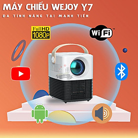 Mua Máy chiếu Wejoy Y7 - Xem phim Full HD 1080P - Hệ điều hành android 6.0 - Kết nối Bluetooth  Wifi  HDMI  USB  AUX - Tích hợp hợp loa stereo - Thiết kế nhỏ gọn  dễ sử dụng  dễ di chuyển - Kèm remote - Xem phim online mọi lúc mọi nơi