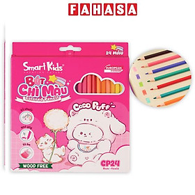 Hộp 24 Bút Chì Màu Woodfree Coco Puff - Smart Kids CP24