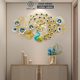 Mua Đồng hồ treo tường nghệ thuật SENCOM hình con công decor trang trí nhà cửa mã 2927- Hàng chính hãng