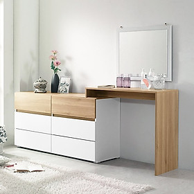 Mua DT002 - BÀN TRANG ĐIỂM GỖ SỒI KÈM GƯƠNG