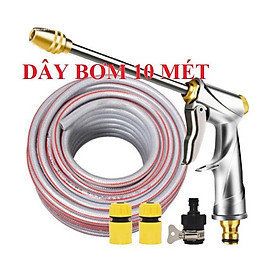 Mua Bộ dây vòi xịt nước rửa xe  tưới cây . tăng áp 3 lần  loại 7m  10m 206701-2 đầu đồng  cút  nối đen