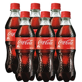 Lốc 6 Chai Nước Giải Khát Có Gas Coca-Cola (390ml / Chai)