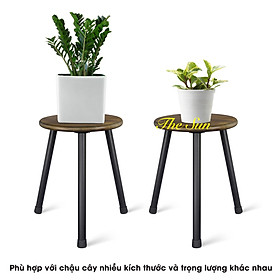 Mua Đôn Gỗ. Kệ Để Chậu hoa  Bàn Kê Đầu Giường  Bàn Coffee. mặt 30cm  chân tháo rời bằng thép Cao 40cm