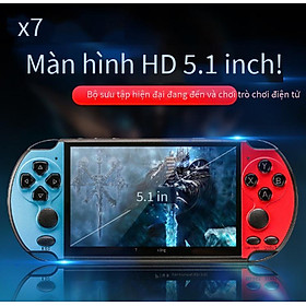 Giá thấp nhất X7 PLUS màn hình lớn 5.1 inch Máy chơi game PSP retro mini arcade FC máy màu đỏ và trắng hỗ trợ GBA/arcade