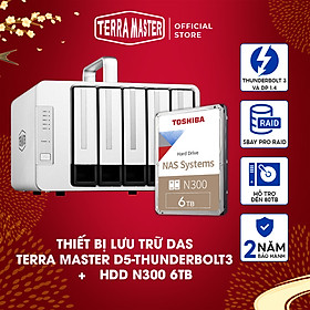Mua Bộ Thiết bị lưu trữ DAS TerraMaster D5 Thunderbolt 3+NAS N300 Hàng chính hãng
