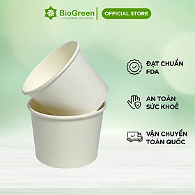 Mua 50 tô giấy trắng (260gsm) 12oz - 360ml  16oz - 450ml  32oz - 946ML dùng một lần có nắp  đựng kem  cháo  súp cua