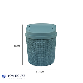 Mua Thùng Rác Nắp Lật Caro Kích Cỡ Mini Để Bàn Đa Năng Tiện Dụng Siêu Xinh TomHouseVN