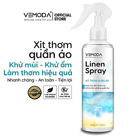 Xịt thơm quần áo Vemoda cao cấp giúp khử mùi ẩm mốc, làm thơm vải nhanh chóng, chiết xuất tuwd tinh dầu thiên nhiên và nước hoa