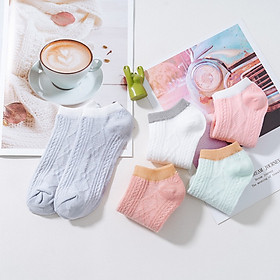 Set 3 Đôi Tất Cổ Ngắn Nam Nữ Len Gân Êm Ái Phối Màu Nhẹ Nhàng Thanh Lịch TN55