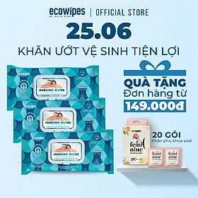 Mua Combo 03 gói khăn giấy ướt vệ sinh cơ thể NursingWipes gói 12 khăn size lớn 30x20cm lau người lớn tuổi  người bệnh  người đi phượt dùng 1 lần