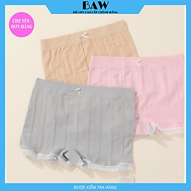 Hình ảnh Bộ 3 Quần Mặc Váy Chất Liệu Cotton Tinh Tế Lót May Chống Viêm, Quần Chip Nữ Kháng Khuẩn Cao Cấp Thương Hiệu BAW NT726