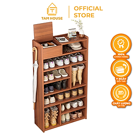 Mua Tủ giày đa năng nhiều tầng màu gỗ Tâm House K135