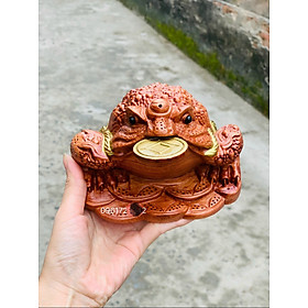 Mua Cóc ngậm đồng tiền vàng bằng gỗ hương đá kt 20×16×13cm