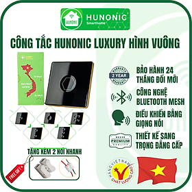 Hình ảnh Công Tắc Cảm Ứng Hunonic Wifi Mặt Vuông, Điều Khiển Mọi Thiết Bị Từ Xa Qua Điện Thoại Và Giọng Nói