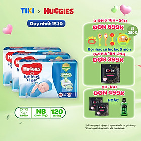 Combo 3 Tã dán sơ sinh Tràm Trà Tự Nhiên Huggies NB40 - Gói 40 miếng