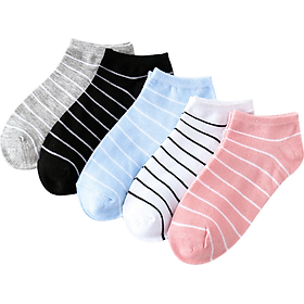 Bộ 5 đôi Tất vớ Nữ Sọc Phong cách Hàn Quốc - Freesize