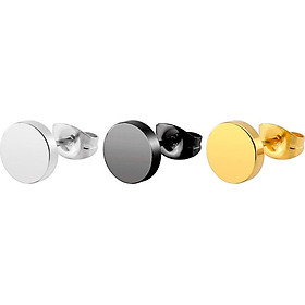 Bông Tai Nam Hình Tròn Chất Liệu Thép Titan Không Rỉ TT 1021 - 1 Cặp