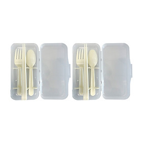 Mua Bộ 2 set đũa thìa dĩa ngộ nghĩng kèm hộp Yamada - Hàng Nội Địa Nhật