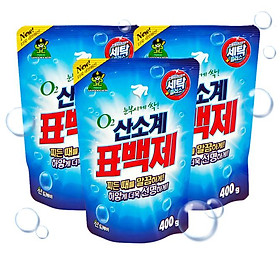 Bộ 3 Gói bột giặt phụ trợ tẩy vết bẩn khử khuẩn quần áo Hàn Quốc 400g
