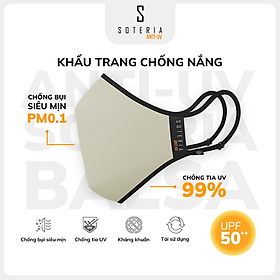 Khẩu trang chống nắng Anti UV Soteria đạt chuẩn UPF 50+, chống khuẩn chống bụi siêu mịn 0.1 micro 